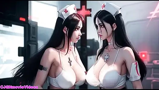 İblis kraliçesi iki kız öpücüğü istiyor (ai animasyonu)