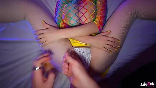 Gerçek çift hentai fanteziyi gerçeğe dönüştürüyor. Lilykoti
