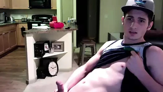 Cute Boy Jerks His Cock and Shows Ass