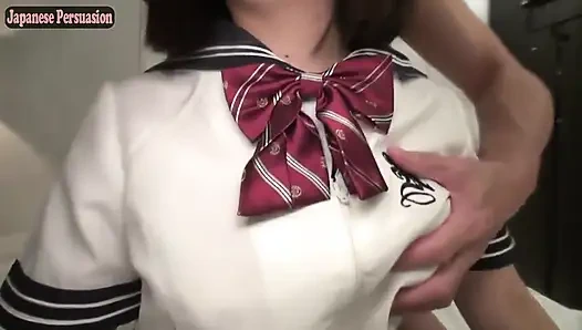 G cup Sss beauty doppelgänger. Uniform hotel date mit süßer, liebender blowjob