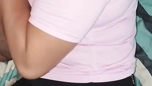 A busty Asian auntie is having a great time getting fuck hard, with the guy pulling out to cum because of the fear of pregnancy