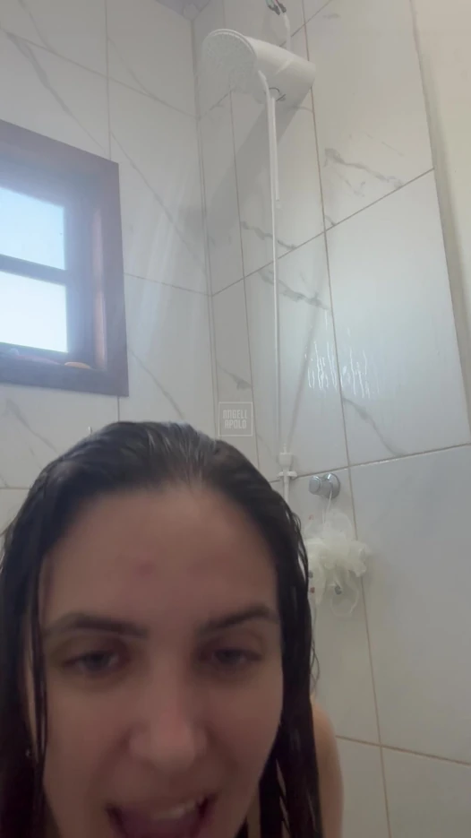 Naughty aunt makes naked call during shower