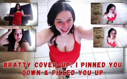 Bratty cover-up: Seni kıskaçla bağladım ve doldurdum