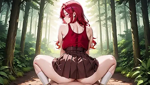 Ateşli kızıl saçlı bomba tutkulu orman sikişi - etek ve beyaz çorap damlayan