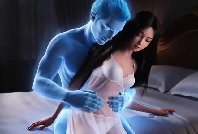 A lonely young beauty is haunted by a handsome ghost at night