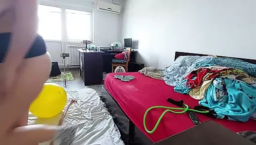 Amateur wife does yoga naked, hairy pussy, big ass.