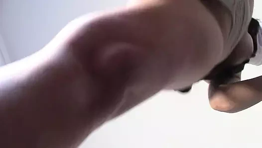 Sexy wife doing housework naked. Brunette, hairy pussy, big ass, big tits. Sexy mom massages herself with a vibrator.