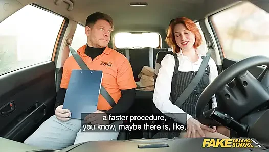 Kızıl saçlı sürücü kursu ofisinde sikiliyor - fake driving school