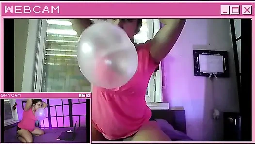 Secretly Watching Stepsister Bubblegum Cam Session