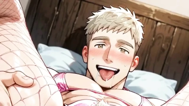 Sıcak sarışın bir trans erkek, pembe vajinasını iri siyah bir adam sevdirdi