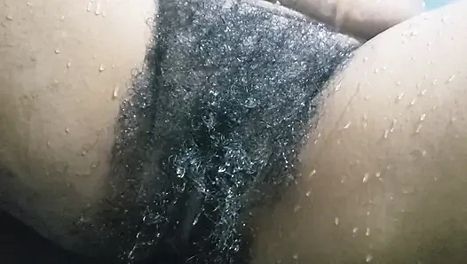 Homemade Sex Under the Waterfall, Hot Wife Big Pussy & Hairy Pussy Close up Carrying