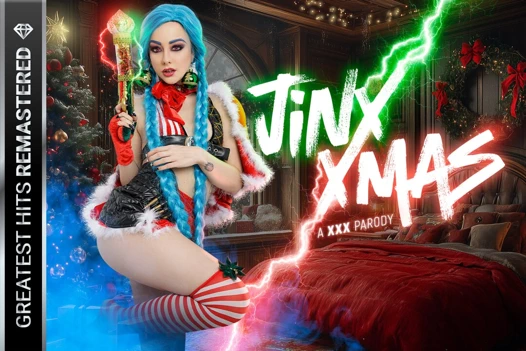 Vrcosplayx - Jinx gibi alessa savage Noel Baba'nın çuvalını boşaltmak ve şeker sopasını emmek için kesinlikle çaresiz