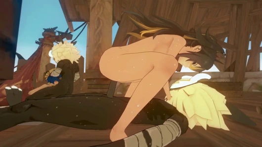 Teyvat'ın karanlık köşeleri: çöl vahası (candace ve dehya) - cosmictiger - mavi saç rengi düzenleme smixix