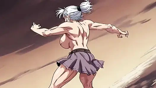 Çizgi film sahnelerinde atletik kadınlar