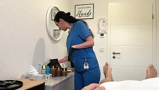 He Gets Caught Jerking During Massage