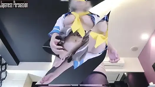 Hamakaze cosplay'de g kupası bel mükemmelliği, eğlenceli bir gizli seans açısıyla çekilen özel fantezi 2