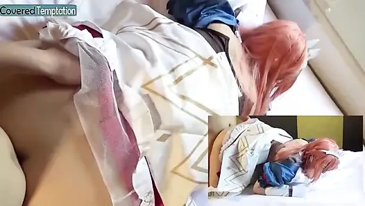 Ham dölleme gyaru cosplayer doruğa çıktıktan sonra vahşi ahegao maruz kalıyor