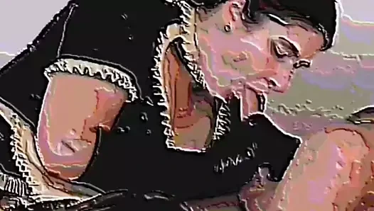 Evli lastik sürtük yarağı ovuyor