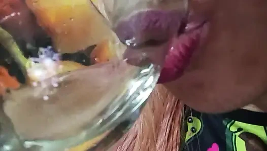 Mutfak eldivenleri avokado takımı Lezzetli penisin için favori yemek Beni bolca sperm sıktırıyor baba