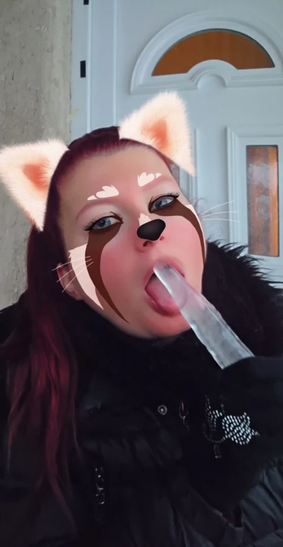 Kinky girl Ana Liz sucks a thick icicle in secret.. | Clip 1