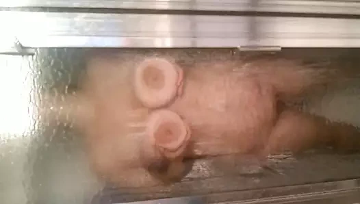 Sürtük eş içinde duş sonra yabancı seks