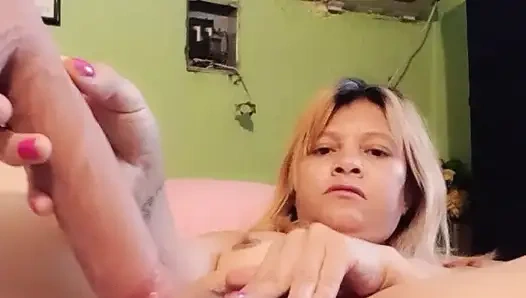 Hot blonde loves to play