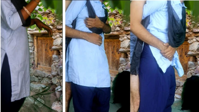 Hintli bakire liseli kız erkek arkadaşıyla ilk kez (açık havada) seks yapıyor