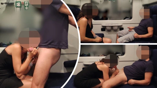 Ateşli öğretmen trende bir öğrencinin yarağını emiyor ve ağzına boşalana kadar. Yakalanma riskini alıyorlar - public se