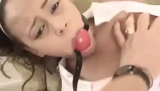 Hogtied ve el yordamıyla içinde seksi görmek iç çamaşırı