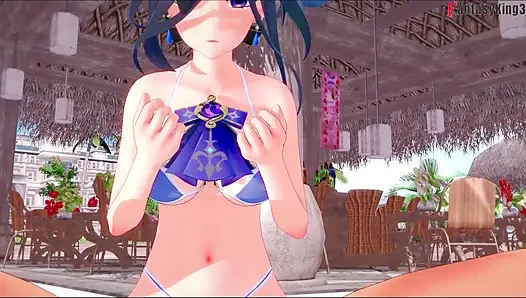 Clorinde bakış açısı oral seks bikini - Genshin Impact