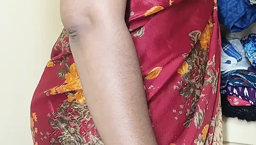 Red color saree cheating Housewife 1