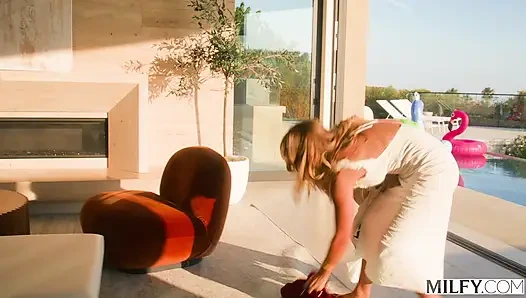 MILFY Naughty Blonde MILF Kate Dalia Has to Sneak Her Boy Toy Out Of The House When Hubby Comes Home Early