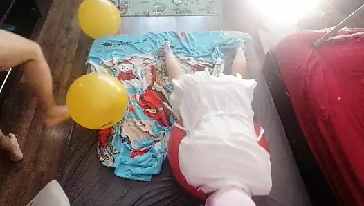 Amateur couple romantic foreplay in the bedroom.