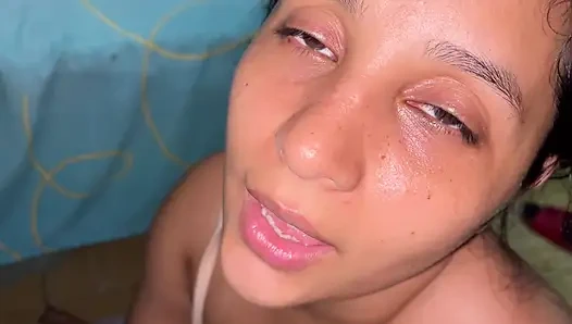 Swallowing milk and face fucking (very deep throat homemade)