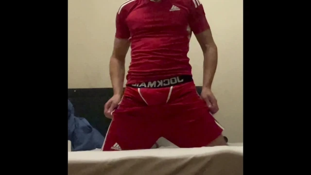 Soccer boy teasing and jerking. Bi guy Levi