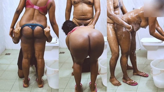 Hintli tamil kız otel banyosunda oda arkadaşıyla seks yapıyor.