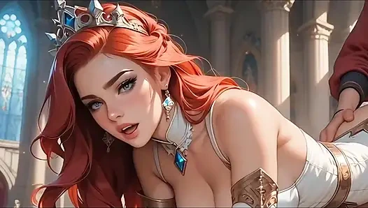 Kelly kalede prenses gibi giyinmiş (Pleasuresex16)