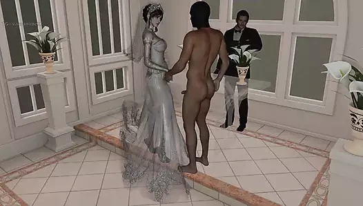 3 boyutlu azgın sürtük gelin düğün sırasında aldatıyor