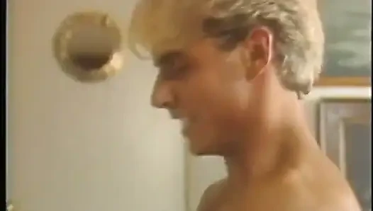 Blonde whore gets double-penetrated by two hung studs