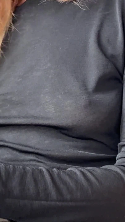 Feeling horny while my nipple piercings are glittering through my semi sheer blouse in a public caffe | Clip 1