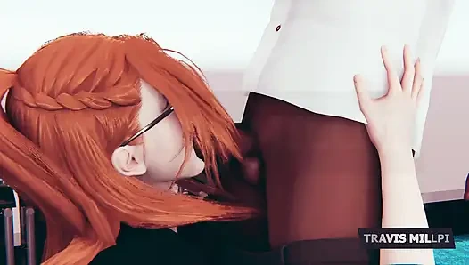 Büyük memeli kızıl saçlı sekreterle saatler süren cezadan sonra ofiste baştan çıkarma