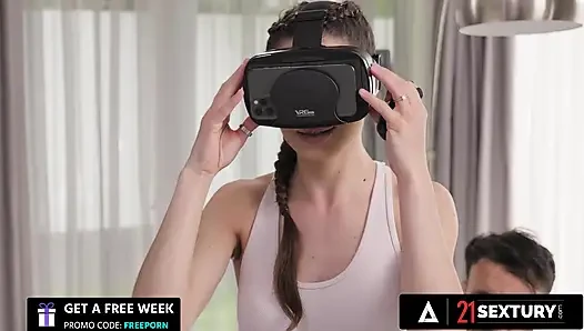 21 sextury - azgın candie luciani sanal gerçeklik yerine iki yarağı her iki delikten alıyor
