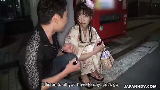 Japon tatlım içinde bir kimono, nami honda var creampied, uncens