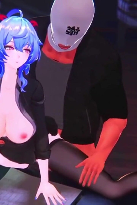 Genshin impact - ganyu gece geç saatlerde ofis zevki - 3 boyutlu hentai animasyonları