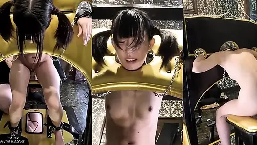 İnce bir cosplayer'ın ilk video çekimi
