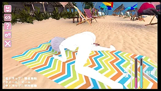 Solgun büyük göğüslü kadın plajda seks yapmayı seviyor - hentai eroge oyunu