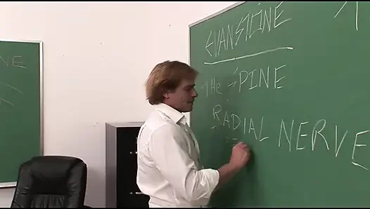 Hot blonde college student fucked rough & hard by big dick massage teacher after a super sexy oily massage