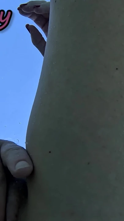 Flashing my pussy in front of a student in public swimming pool and helps me masturbate - it's very risky with people… | Clip 1