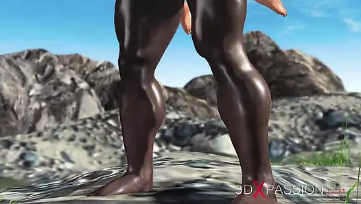 Üniversiteli kız kayıp bir adada zenci bir adamla seks yapmayı hayal ediyor