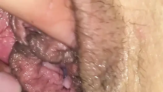 Fingering deep! Natural Wife gets wet and cum moaning